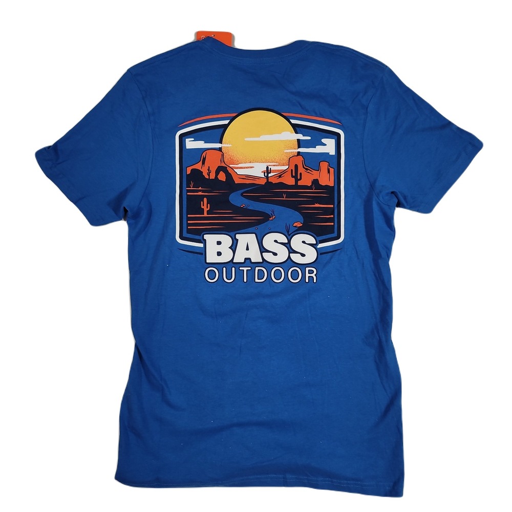 Bass Outdoor Mesa Path T-Shirt Mens‎ 2XL Blue NEW